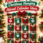Crochet Ruby Red and Jade Christmas Hanging Advent Calendar Ideas