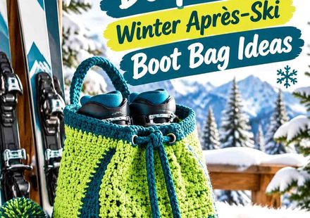 Crochet Wasabi Green and Deep Teal Winter Après-Ski Boot Bag Ideas