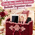 Crochet Burgundy and Dusty Rose Romantic Victorian Bedside Organizer Ideas