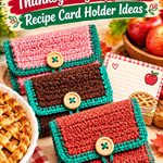Cinnamon and Jade Crochet Thanksgiving Apple Pie Recipe Card Holder Ideas