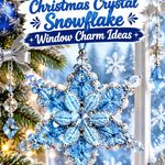 Crochet Cool Blue and Silver Christmas Crystal Snowflake Window Charm Ideas