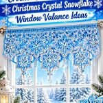Crochet Cool Blue and Silver Christmas Crystal Snowflake Window Valance Ideas