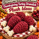 Crochet Cranberry and Buttercream Thanksgiving Turkey Drumstick Plush Ideas