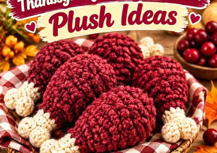 Crochet Cranberry and Buttercream Thanksgiving Turkey Drumstick Plush Ideas