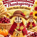 Crochet Cranberry and Golden Wheat Thanksgiving Corn Husk Doll Ideas