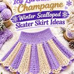 Crochet Icy Lavender and Champagne Winter Scalloped Skater Skirt Ideas
