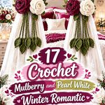 Crochet Mulberry and Pearl White Winter Romantic Canopy Bed Tieback Ideas