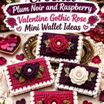 Crochet Plum Noir and Raspberry Valentine Gothic Rose Mini Wallet Ideas