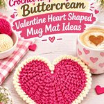 Crochet Raspberry Pink and Buttercream Valentine Heart Shaped Mug Mat Ideas
