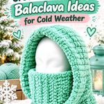 Frosted Mint Crochet Puffer Style Balaclava Ideas for Cold Weather