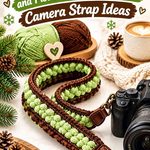 Crochet Chocolate Brown and Pistachio Winter Quilted Camera Strap Ideas
