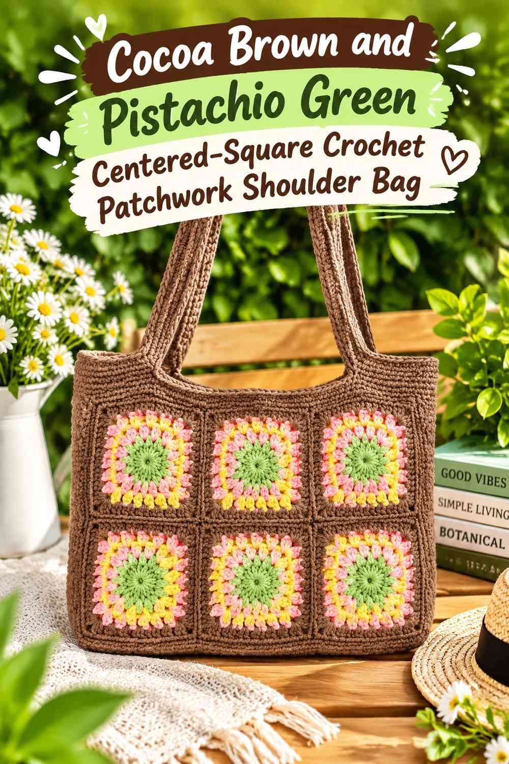 Give Pistachio Green and Cocoa Brown Clear Patchwork Roles