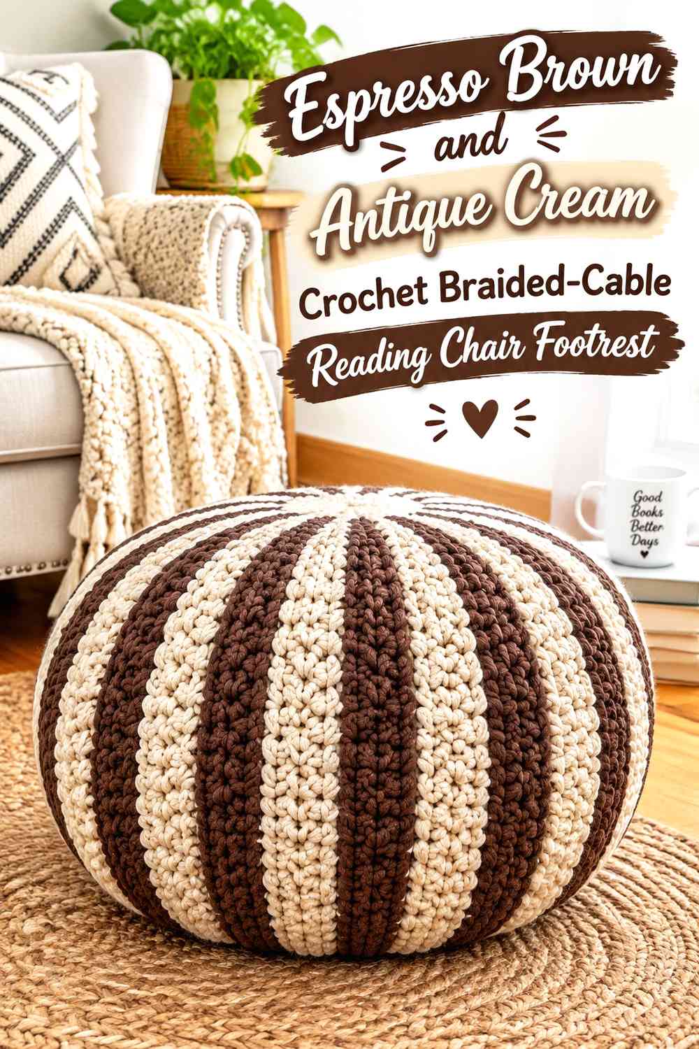 Comparing the Espresso Brown and Antique Cream Cable Footrest Directions