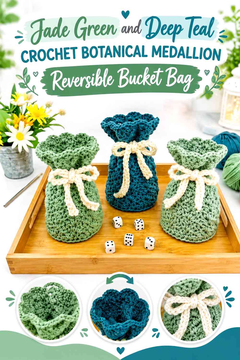 Comparing the Jade Green and Deep Teal Reversible Botanical Directions
