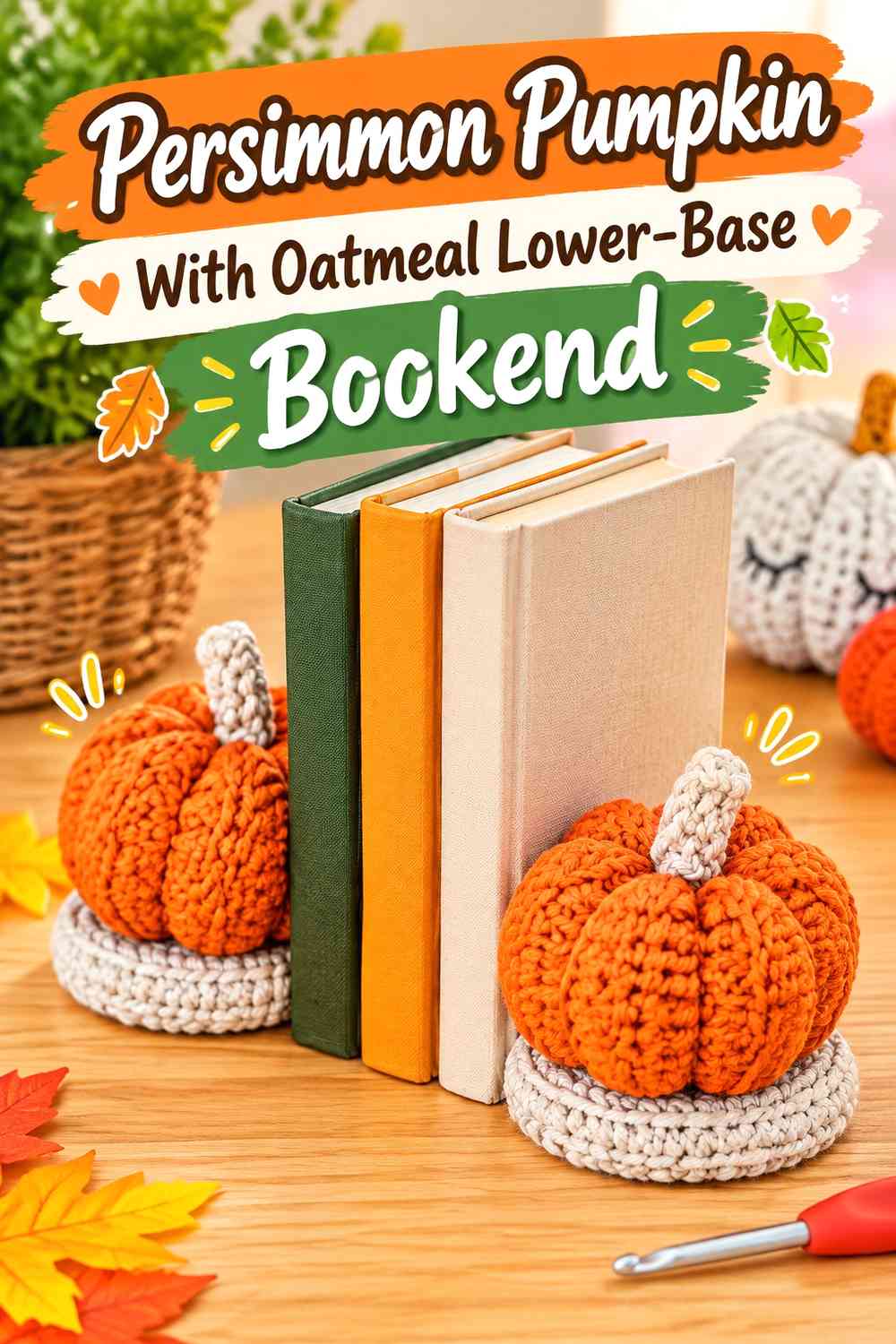 Persimmon Pumpkin With Oatmeal Lower-Base Bookend
