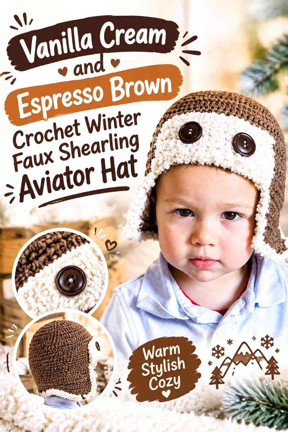 Comparing the Espresso Brown and Vanilla Cream Aviator Hat Directions